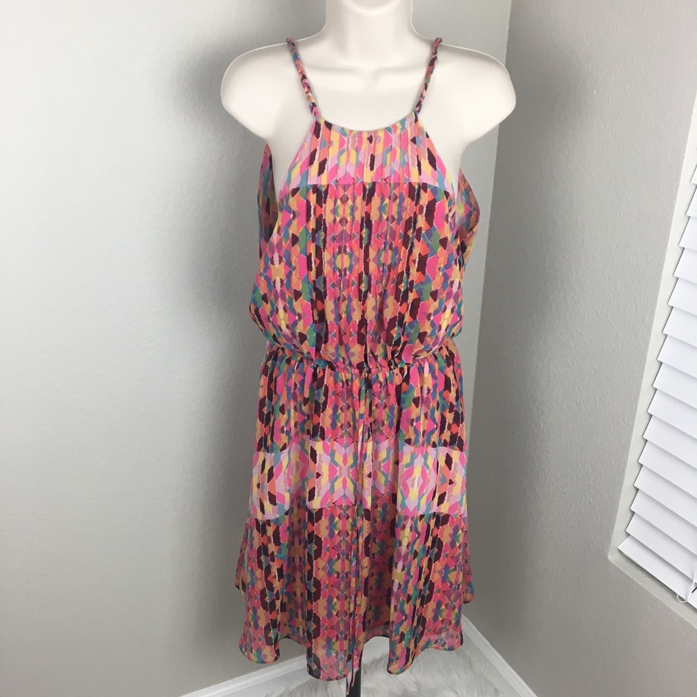 Jessica Simpson XS Halter Pleated pink dress